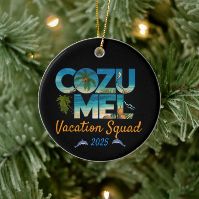 Adorno De Cerámica Cozumel Vacation 2025 Tropical Getaway Adventure (Árbol)
