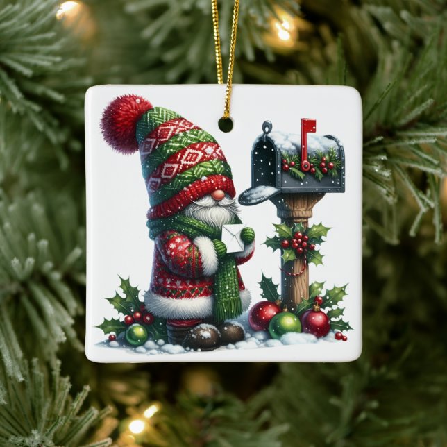 Adorno De Cerámica Cozy Christmas Gnome Art – Festive Holiday (Árbol)