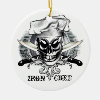 Adorno De Cerámica Cráneo 4 del cocinero: Cocinero del hierro