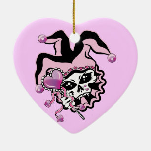 Adorno De Cerámica Cráneo de Jester of Hearts