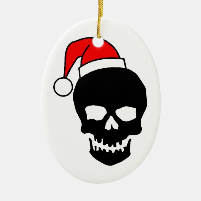 Adorno De Cerámica Cráneo del navidad (Frente)
