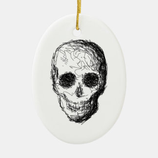 Adorno De Cerámica Cráneo negro