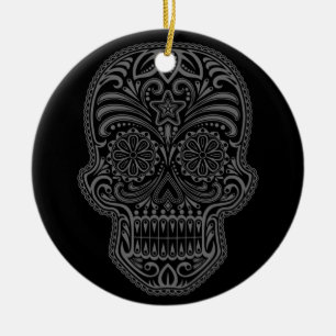 Adorno De Cerámica Cráneo negro complejo del azúcar