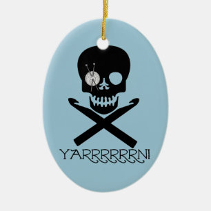 Adorno De Cerámica Cráneo y ganchos