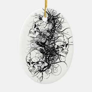 Adorno De Cerámica Cráneos de la fantasía