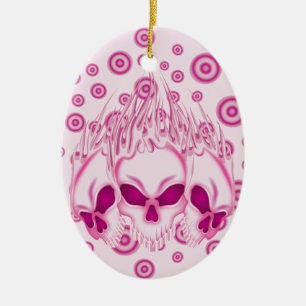 Adorno De Cerámica Cránulos de inflamación rosada