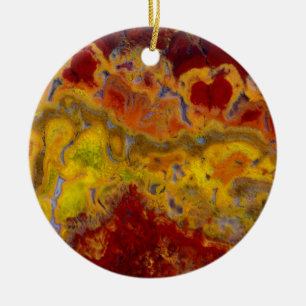 Adorno De Cerámica Crayola Jasper rojo y amarillo