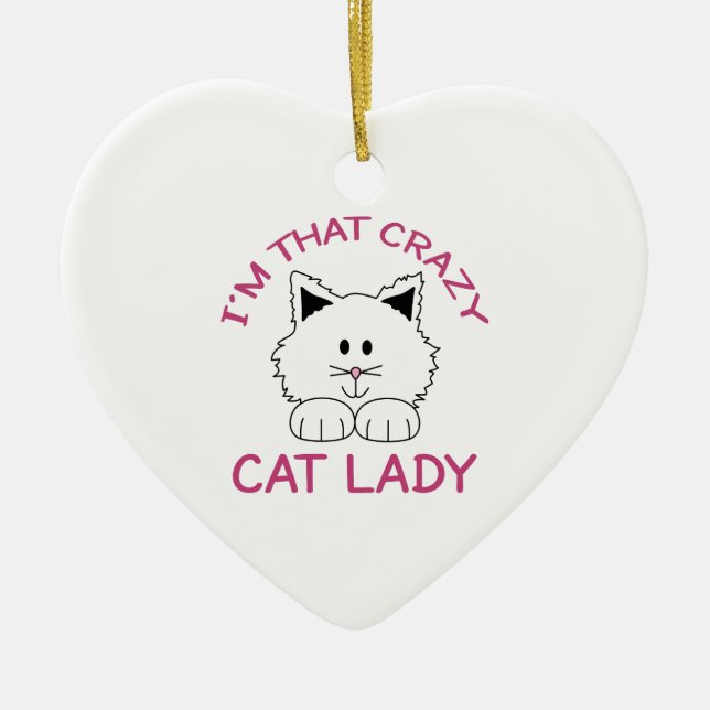 ADORNO DE CERÁMICA CRAZY CAT LADY (Frente)