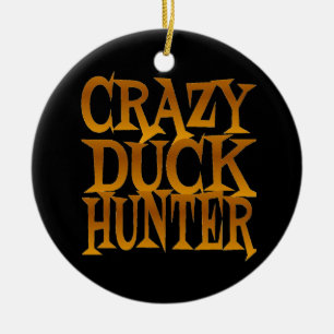 Adorno De Cerámica Crazy Duck Hunter en oro