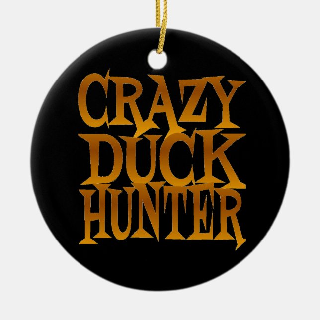 Adorno De Cerámica Crazy Duck Hunter en oro (Frente)
