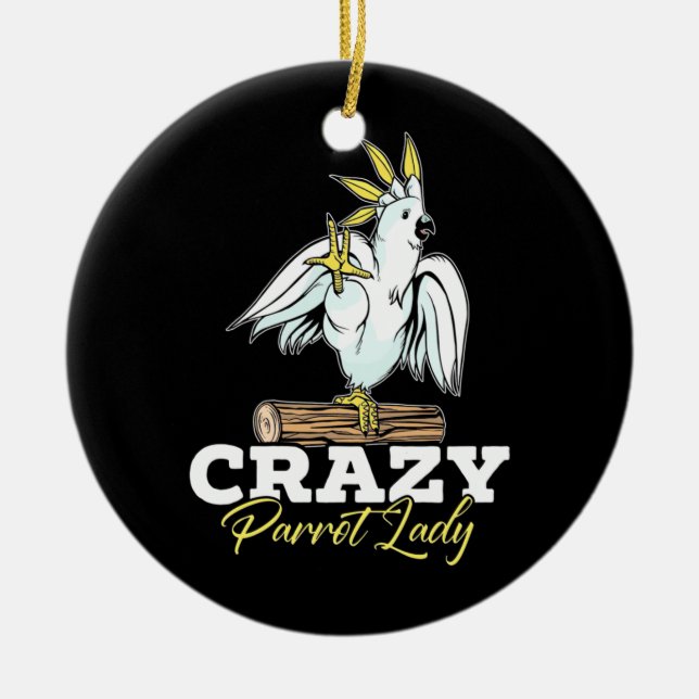Adorno De Cerámica Crazy Parrot Lady (Frente)