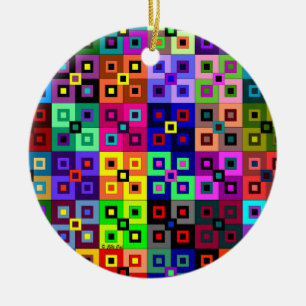 Adorno De Cerámica Crazy Quilt Ornament