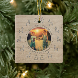 Adorno De Cerámica Crea tu propia foto de Navidad de familia nórdica