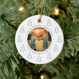 Adorno De Cerámica Crea tu propia foto de Navidad familiar nórdica