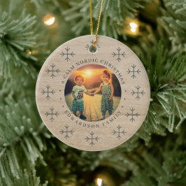 Adorno De Cerámica Crea tu propia foto de Navidad familiar nórdica