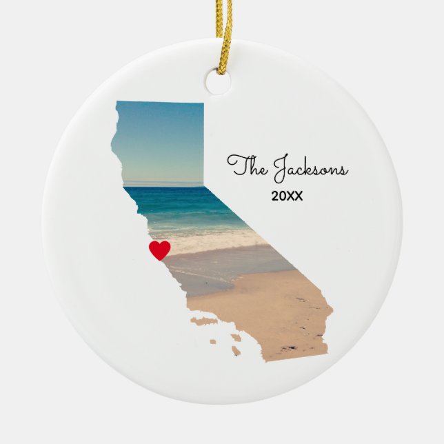 Adorno De Cerámica Crea tu propia foto de vacaciones de California (Frente)
