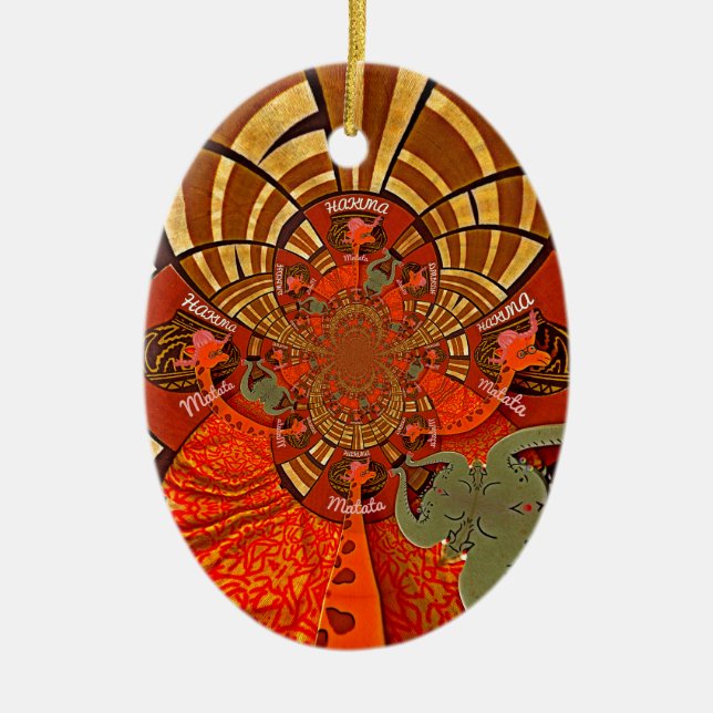 Adorno De Cerámica Crea tu propio diseño de arte de jirafa africano (Frente)