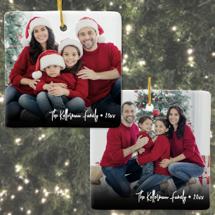 Adorno De Cerámica Crea Tu Propio Foto Personalizada De Navidad Famil