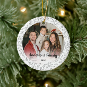 Adorno De Cerámica Crea tu propio nombre de familia de foto personali