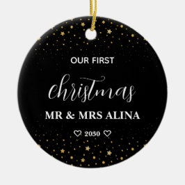 Adorno De Cerámica Crea tu propio nuestro primer Navidad casados