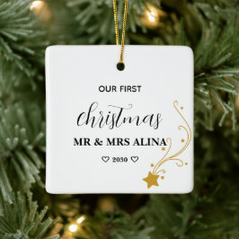 Adorno De Cerámica Crea tu propio nuestro primer Navidad casados