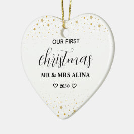 Adorno De Cerámica Crea tu propio nuestro primer Navidad casados