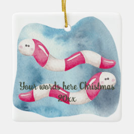 Adorno De Cerámica Crea tus propios gusanos de menta Navidad