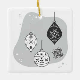 Adorno De Cerámica Crea tus propios Navidades de Snowflakes y Baubles