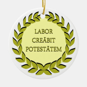 ADORNO DE CERÁMICA CREĀBIT DE TRABAJO POTESTĀTEM