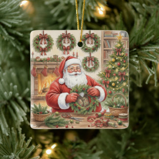 Adorno De Cerámica Creador de Corona de Taller de Santa Personalizado