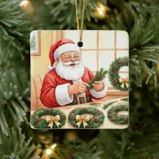 Adorno De Cerámica Creador de Corona de Taller de Santa Personalizado