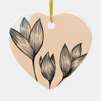 Adorno De Cerámica Cream Floral Ornament