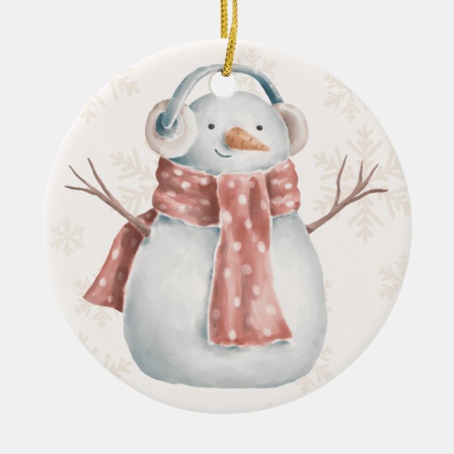 Adorno De Cerámica Creamy Snowman (Frente)