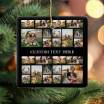 Adorno De Cerámica Crear su propio Collage de fotos personalizado<br><div class="desc">Crea tu propio collage de fotos de adorno navideño. Simplemente agrega tus propias fotos y texto para un adorno personalizado esta temporada de fiestas.</div>