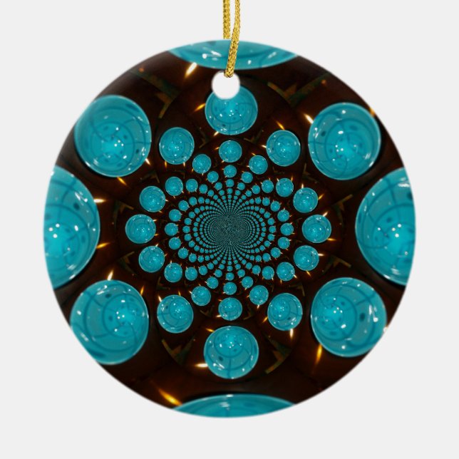 Adorno De Cerámica Crear su propio Kaleidoscope de luces azules (Frente)