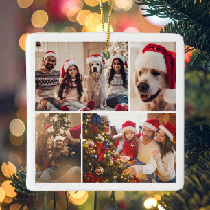 Adorno De Cerámica Crear sus propios 4 Navidades de Collage de fotos