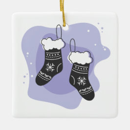 Adorno De Cerámica Crear sus propios Navidades de acciones púrpura