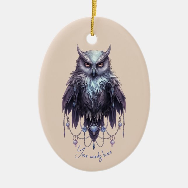 Adorno De Cerámica Crear tu propia lechuza con guijarros (Frente)