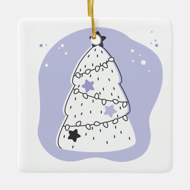 Adorno De Cerámica Crear tu propio árbol de Navidad púrpura (Anverso)