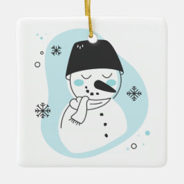 Adorno De Cerámica Crear tus propios Navidades retro azul Snowman