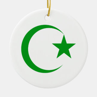Adorno De Cerámica Creciente verde y Star.png