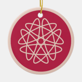 Adorno De Cerámica Crecimiento nuclear - magenta sobre centeno.