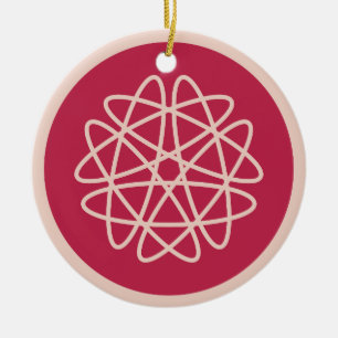 Adorno De Cerámica Crecimiento nuclear - magenta sobre centeno.