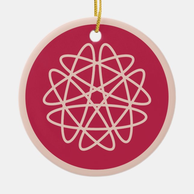 Adorno De Cerámica Crecimiento nuclear - magenta sobre centeno. (Frente)