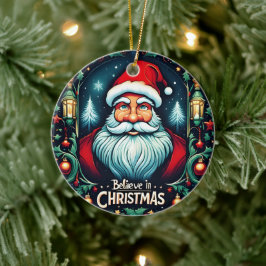 Adorno De Cerámica Cree en la Magia de la Navidad Festiva