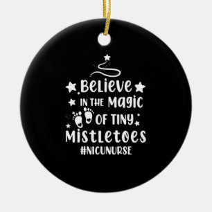 Adorno De Cerámica Cree En La Magia De Los Pequeños Muérdagos Enferme