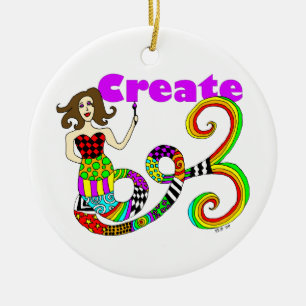 Adorno De Cerámica Cree la sirena