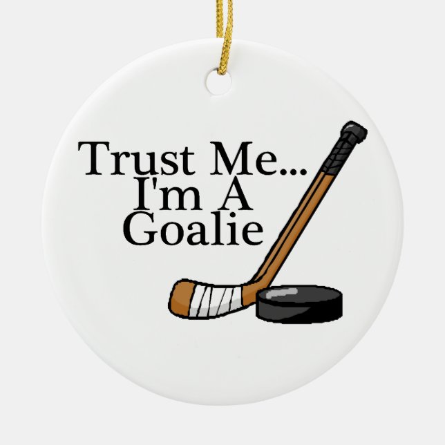 Adorno De Cerámica Créeme, Soy Un Jugador De Hockey (Frente)