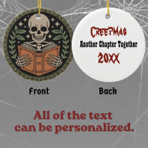 Creepmas Romance Oscuro Esqueleto Leyendo Libro
