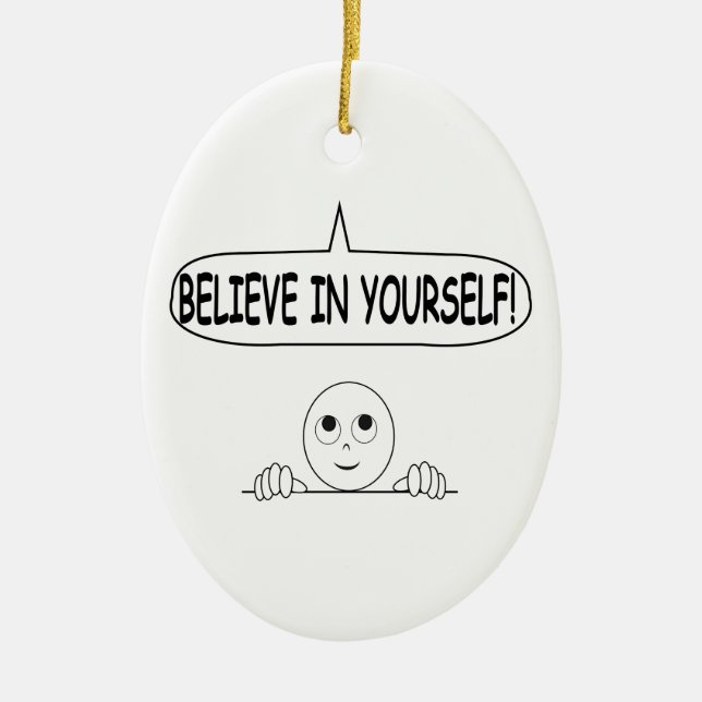 Adorno De Cerámica Creer En Sí Mismo (Frente)
